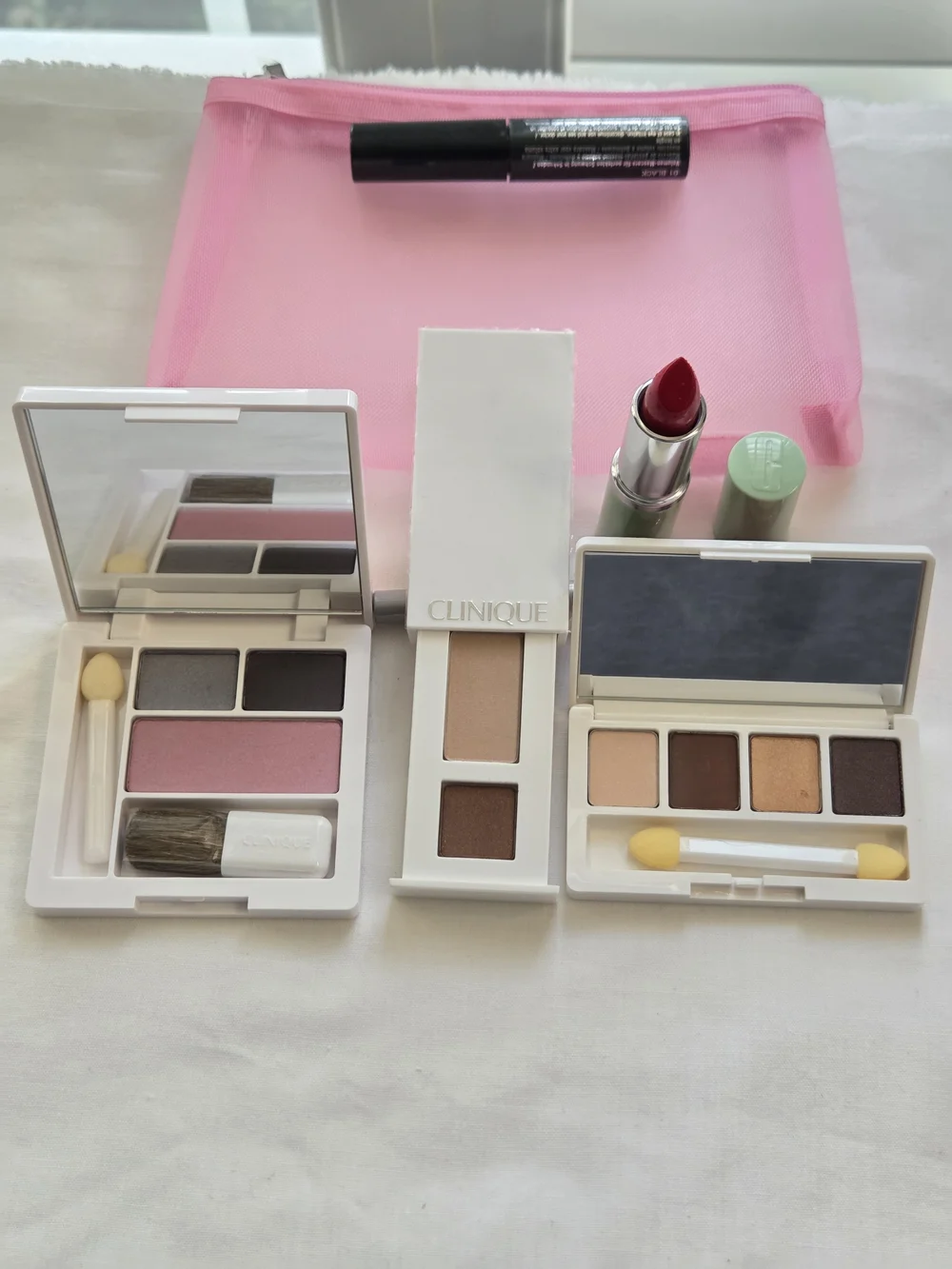 Clinique Travel Cosmetic Bag With Makeup NWT